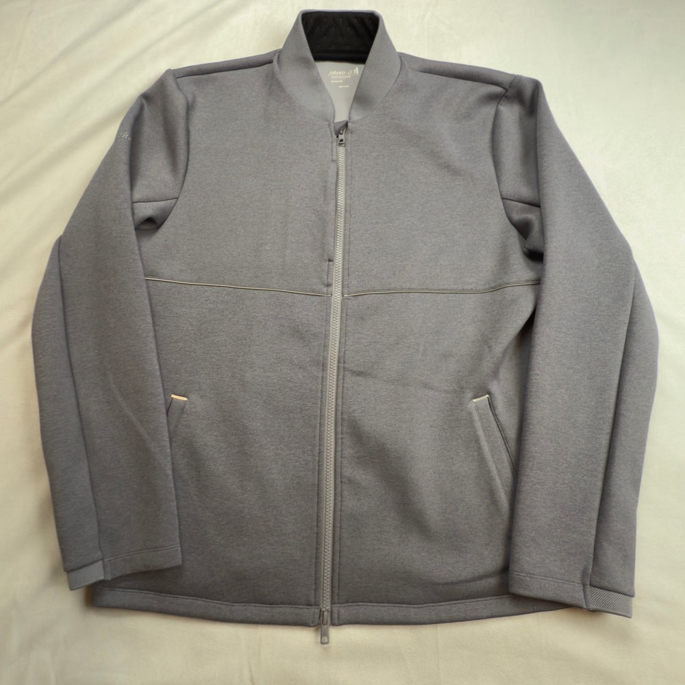 Johnnie O Performance Jacket Gray‎ Full Zip Mens Medium Lightweight Fleece
